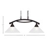 Toltec Lighting Bow 2 - Light Island Pendant Light in  Dark Granite with 12" Italian Bubble Shade - 2 of 2
