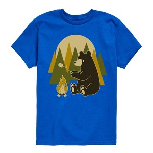 Boys' - Instant Message - Bear Roasting Marshmallows Short Sleeve Graphic T-Shirt - 1 of 4