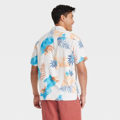 Мужские рубашки Goodfellow & Co Men's Floral Print Short Sleeve Button-Down Shirt - Goodfellow & Co™ L: Botanical Poplin, — фото 2