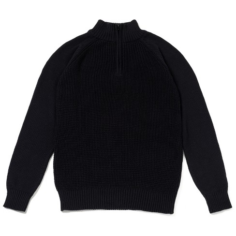 Cozeeme Mens Half Zip Long Sleeve Sweater Black Medium : Target