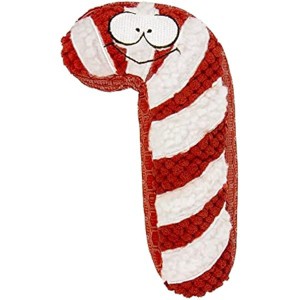 goDog Holiday Collection Mixed Materials TPE-Plush Candy Cane Squeaky Dog Toy, Chew Guard Technology - Red/White, One Size - 1 of 1