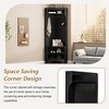 HDZNVF Minimalist Corner Hall Tree with Shoe Bench, Corner Cabinet with Adjustable Shelf for Hallway, Black - 2 of 4