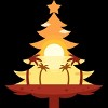Women's Design By Humans Christmas in July Tree Sunset By destiny29 Racerback Tank Top - 2 of 3