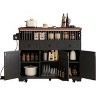 Farmhouse Kitchen Island with Drop Leaf and Wheels, Kitchen Storage Cart with Drawers and Iron Shelf, Rolling Kitchen Island with Power Outlet - 4 of 4