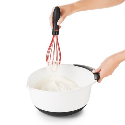 11-Inch Black and Red Silicone Balloon Whisk