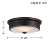 John Timberland Aabria 11 3/4" Wide High Modern Outdoor Flush-Mount Light Fixture Ceilng Porch House Weatherproof Matte Black Metal Glass Shade - 4 of 4