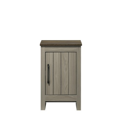 GlasFlength Utility Storage Cabinets Compact End Table with Cabinet Storage Simple Design for Living Room Bedroom, Gray, 24"*18"*21.5"