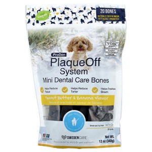 ProDen PlaqueOff System™, Mini Dental Care Bones, For Small & Toy Breed Dogs, Peanut Butter & Banana, 20 Bones, 12 oz (340 g) - 1 of 2