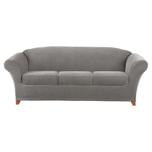 Stretch pique four piece 3 seat 2025 sleeper sofa slipcover