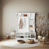FURNIinspire Hall Trees Hall Tree With Shoe Bench, Coat Rack ,Shoe Storage, Clothes Rack, Storage Furniture For Hallways, White, 14.96"*57.48"*77.17" - 2 of 4