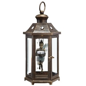 SPI Home Hanging Fairy Lantern – 15" H Bronze Metal Garden Sculpture with Lantern Holder - 1 of 3