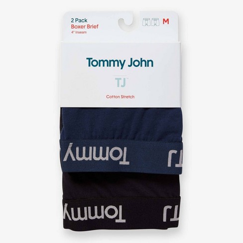 TJ | Tommy John™ Men's 4 Boxer Briefs 2pk - Black/Dress Blue S