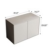 Luck Live 31.49in 2-door storage cabinet, modern standalone cabinet, suitable for living room, office, living room, ivory white - 4 of 4