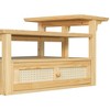 NicBex Rectangular Coffee Table with Rattan Drawer & Dual Storage Shelves,Modern Rustic End Table,Versatile Center Table for Living Room - 2 of 4