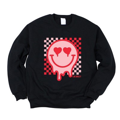 Simply Sage Market S.W.Smiley Valentine Smiley Checkered Sweatshirt