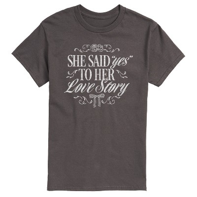 Women's - Instant Message - Yes To Her Love Story Short Sleeve Graphic T-Shirt