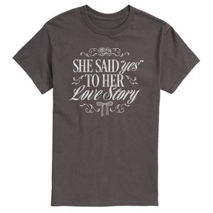Women's - Instant Message - Yes To Her Love Story Short Sleeve Graphic T-Shirt - 1 of 4