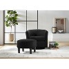 MAYEERTY 360° Swivel Corduroy Recliner Armchair with Ottoman for Living Room/Bedroom (Black) - 3 of 4
