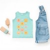The Juniper Shop Checkered Floral Chart Toddler Tank - 4T - Seafoam - 4 of 4