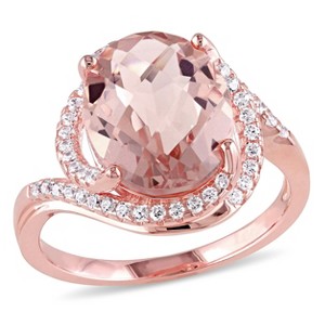 EVERLY JEWELRY | Rose Plated Sterling Silver 6.92 CT TGW Cubic Zirconia and Simulated Morganite Fashion Ring - 1 of 4