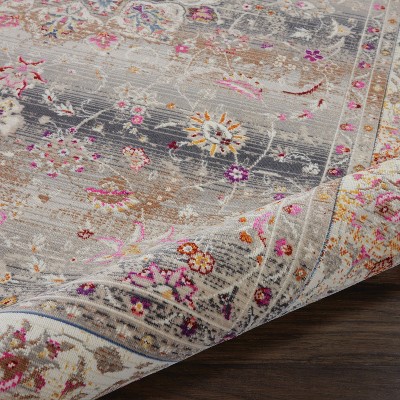 Gray Hand-Knotted Wool and Synthetic Rectangular Rug