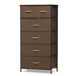 Pellebant 6-drawer Chest Vertical Dresser Storage Tower for Bedroom Steel Frame Wood Top - 1 of 4