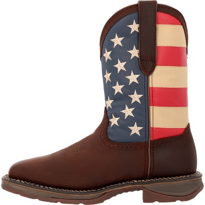 Men's Durango Steel Toe Flag Western Flag Boot, DB020, Brown