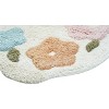 HomeRoots 32" White Blue And Pink Cotton Hedgehog Floral Print Bath Rug - 4 of 4