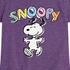Girls' - Peanuts - Snoopy Sketchy Fitted Short Sleeve Graphic T-Shirt - 2 of 4