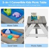 SKONYON 3-in-1 Kids’ Cedar Picnic Table Set with Convertible Play Table and Sunshade Umbrella - 4 of 4