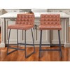 HomeRoots Set of Two 26" Brown And Black Faux Leather And Steel Counter Height Bar Chairs - 2 of 4