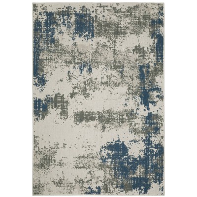 2' x 3' Beige and Blue Boho Chic Scatter Rug – Rustics for Less