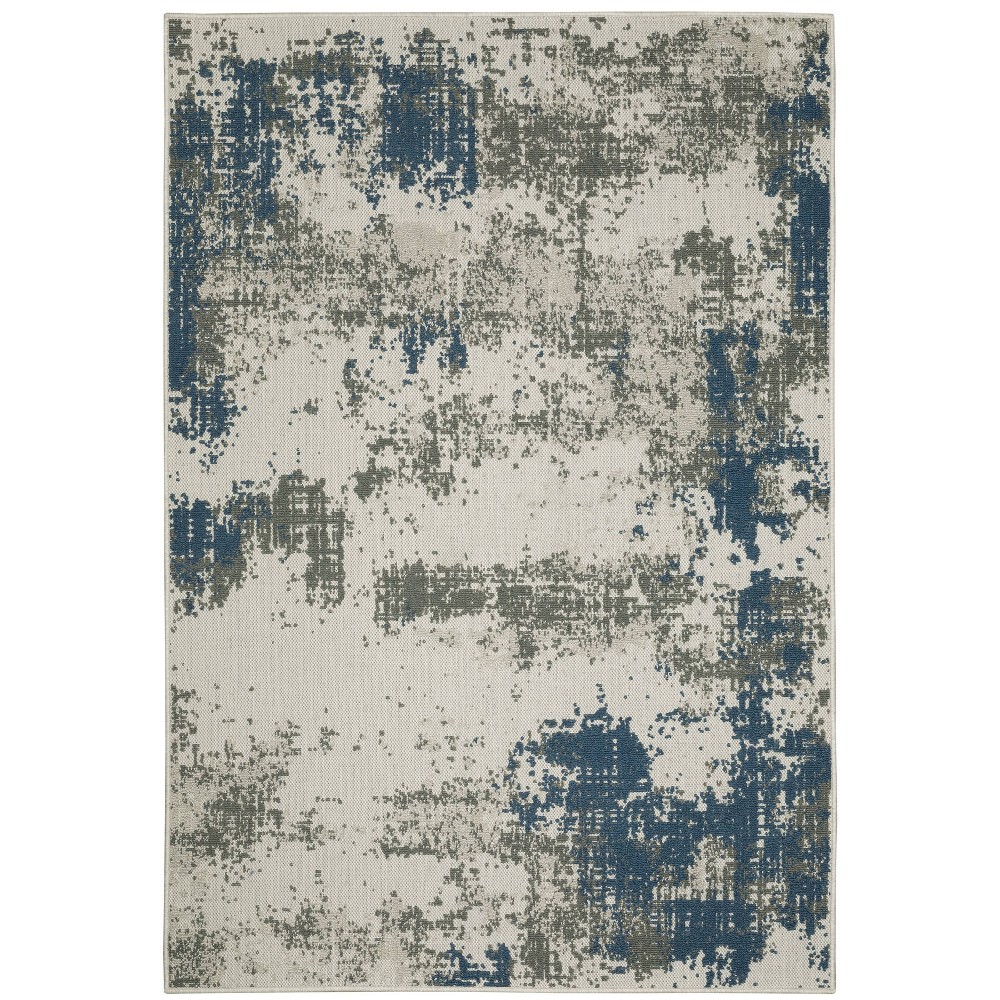 Photos - Area Rug 3'3"x5' Trinity Modern Distressed Abstract Patio  Beige/Blue - Cap