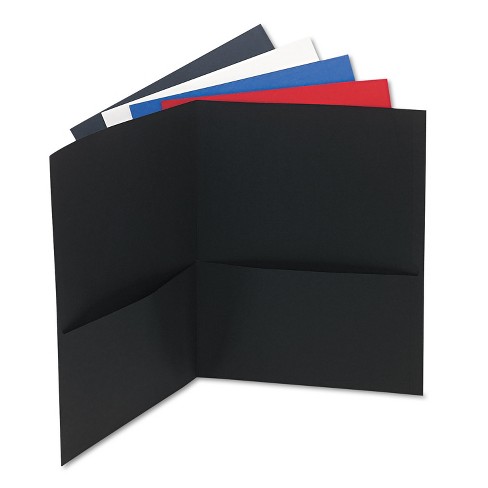 Universal Two-pocket Portfolio Embossed Leather Grain Paper Assorted ...