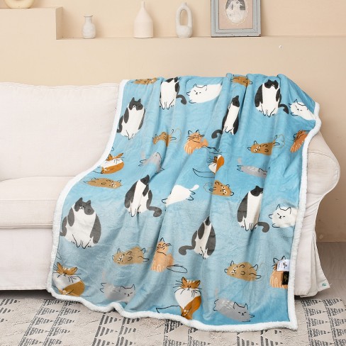 Cat fleece throw online blanket