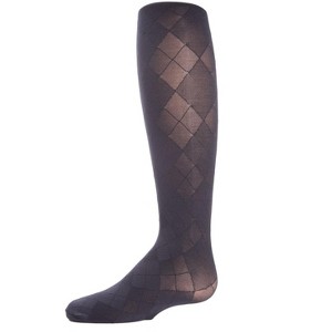 Memoi Girls' Sheer Argyle Nylon Tights Navy 2-4 - 1 of 2