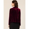 INSPIRE CHIC Women's Notched Lapel Long Sleeve Office Button Velvet Suit Blazer - 4 of 4