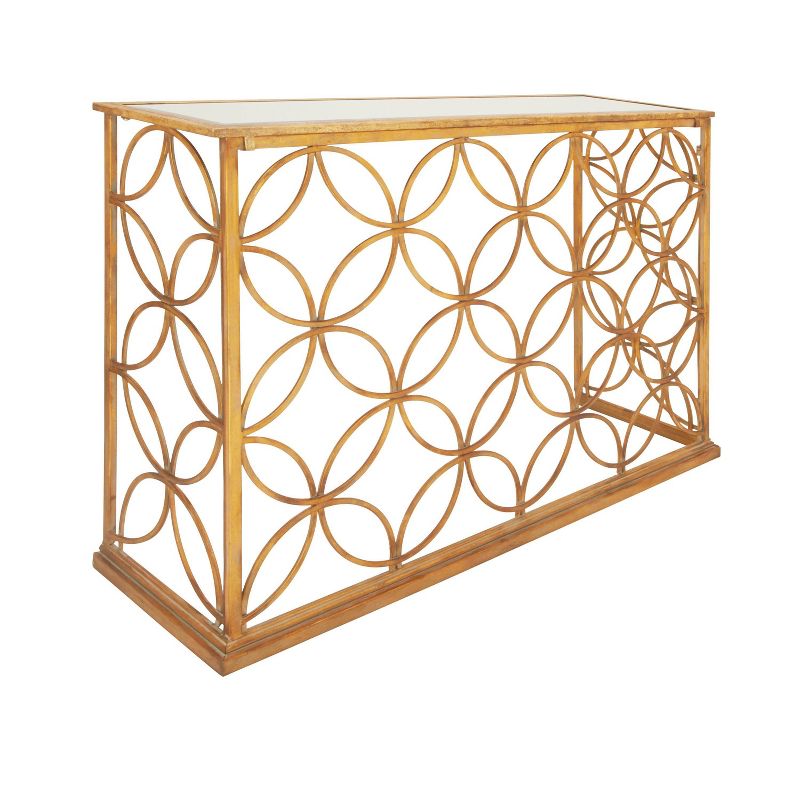Rectangular Traditional Modern Metal Console Table Gold - Olivia &#38; May, 6 of 29