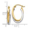 Black Bow Jewelry 3mm Polished Crossover Oval Hoop Earrings in 14k Two Tone Gold, 20mm - 4 of 4