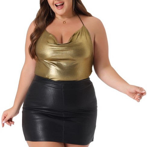 Gold sequin plus size top hotsell