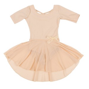 Leveret Girls Elbow Sleeve Skirt Leotard - 1 of 4