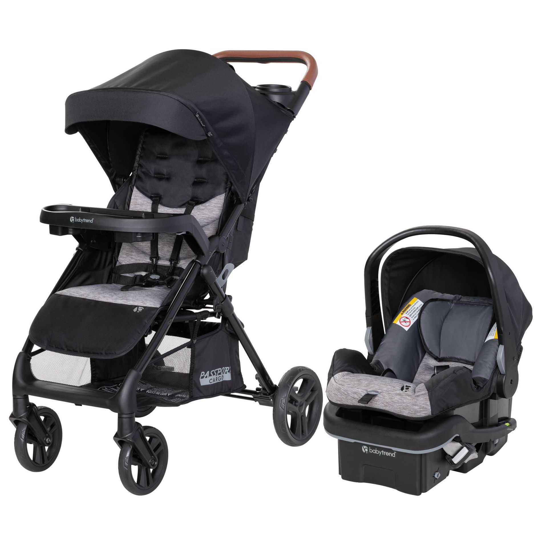 Baby Trend Passport Cargo Travel System with Lightweight EZ Lift  Plus Infant Car Seat - Black Bamboo