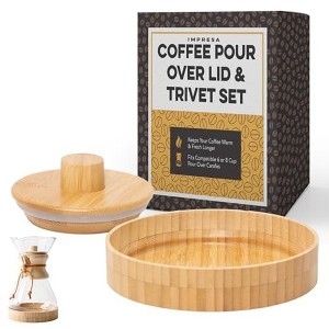 Impresa Coffee Pot Cover & Wooden Trivet for Chemex Coffee Maker - 1 of 4