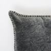 Chery Life Stonewashed Cotton Velvet Throw Pillow with Decorative Handstiched Edges-19X19" - 3 of 4