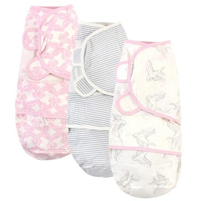 Touched by Nature Infant Girl Organic Cotton Swaddle Wraps, Bird, 0-3 Months