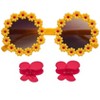 Willow & Ruby Kid's Fun Sunglasses with Hair Clip Set for Girls - Sunnies & Claws in Yellow Sunflower and Cherry Claws - 3 of 4