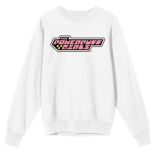 Powerpuff Girls Team Blossom Crew Neck Long Sleeve White Adult Sweatshirt - 1 of 4