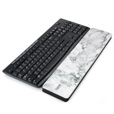 Insten Keyboard Wrist Rest Pad, Anti-Slip Ergonomic Palm Cushion Support for Comfortable Typing and Pain Relief, 17.3 x 3.7 in, White Marble