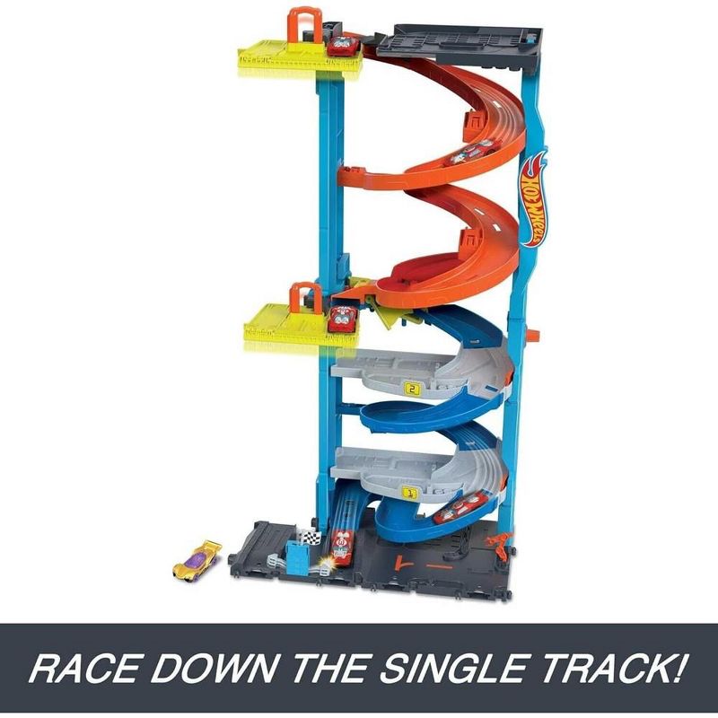 Hot Wheels City Transforming Race Tower Playset, Track Set with 1 Toy Car, 5 of 7