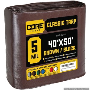 Core Tarps Heavy Duty 5 Mil Tarp Cover, UV Resistant, Rip Proof for Roof, Camping, Patio, Pool, Boat - 1 of 4